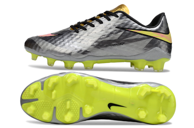 Nike Hypervenom Phantom FG Firm Ground Soccer Cleats - Gray/Neon Yellow/Metallic Silver