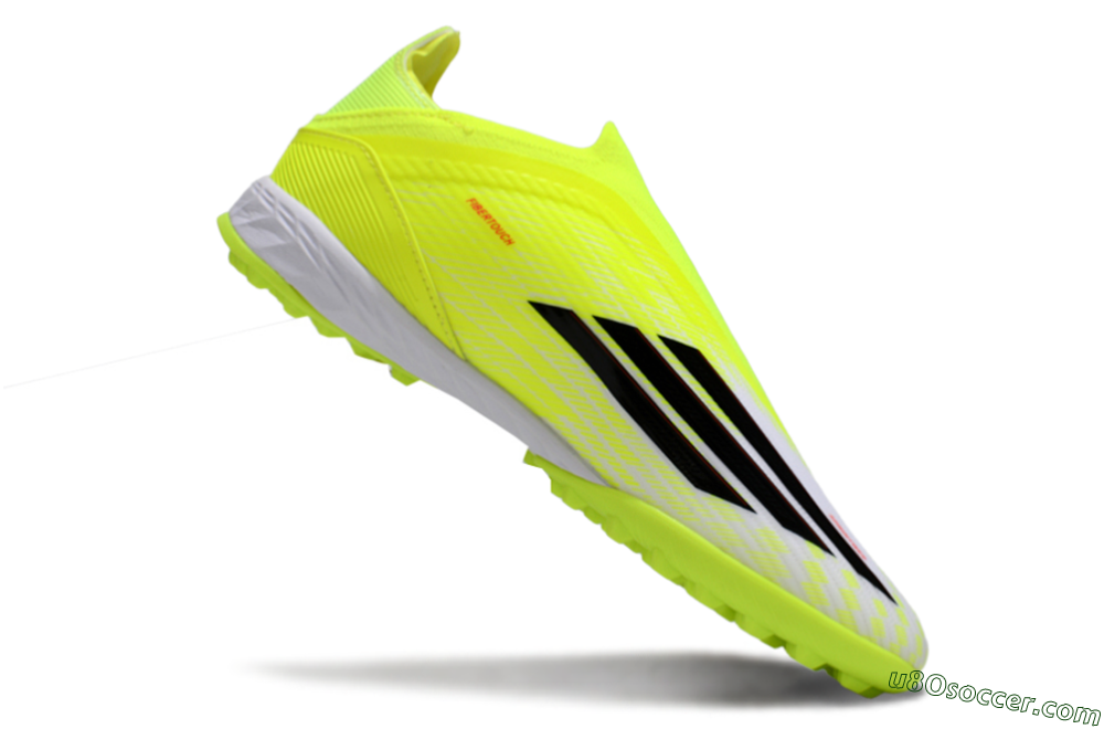 Adidas F50 Elite Laceless TF Artificial Turf Soccer Shoes - Yellow/Neon Yellow/Crisp White 5