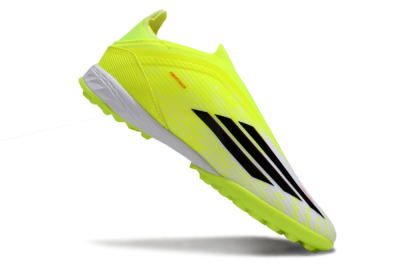 Adidas F50 Elite Laceless TF Artificial Turf Soccer Shoes - Yellow/Neon Yellow/Crisp White
