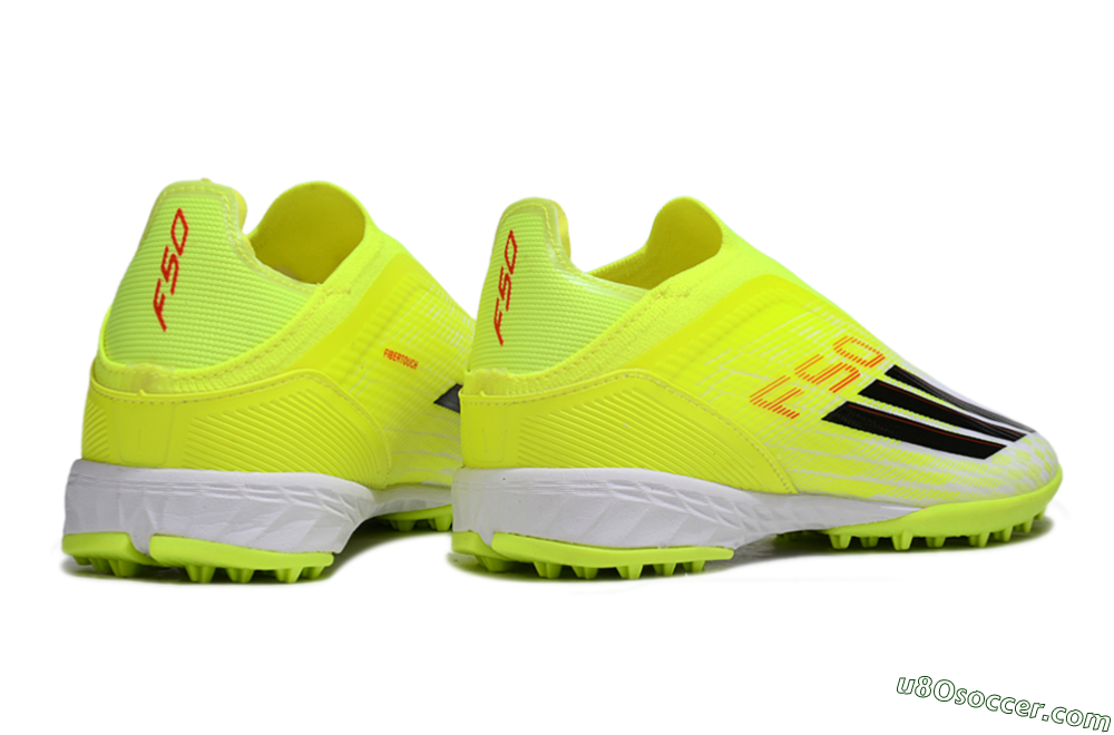 Adidas F50 Elite Laceless TF Artificial Turf Soccer Shoes - Yellow/Neon Yellow/Crisp White 7