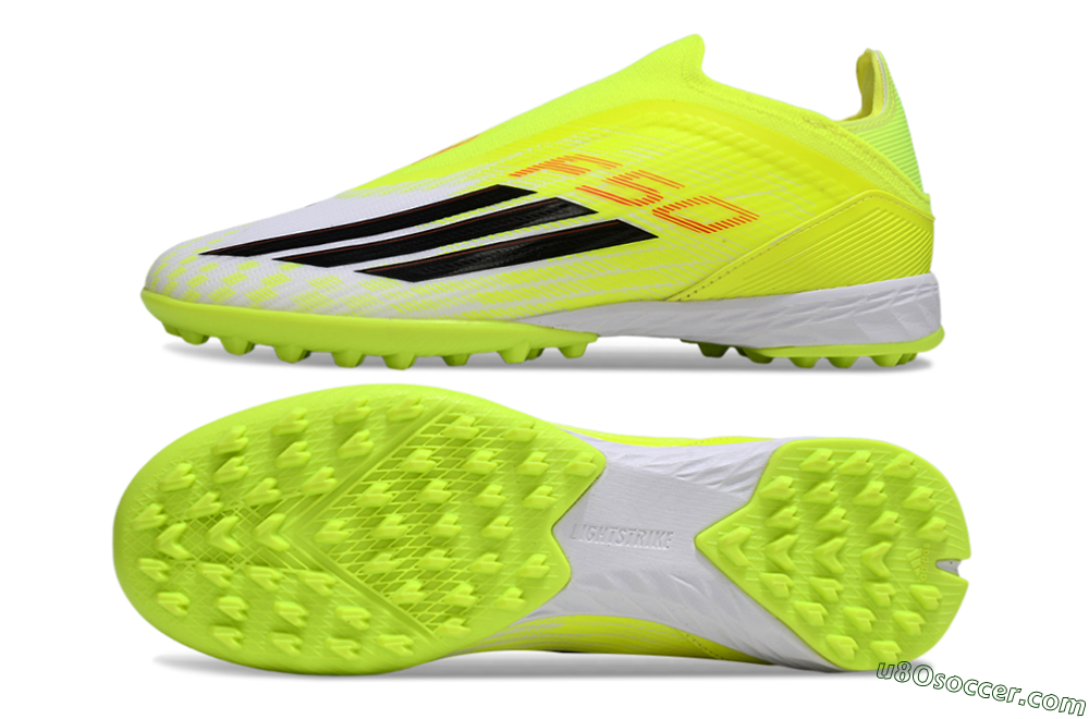Adidas F50 Elite Laceless TF Artificial Turf Soccer Shoes - Yellow/Neon Yellow/Crisp White 0