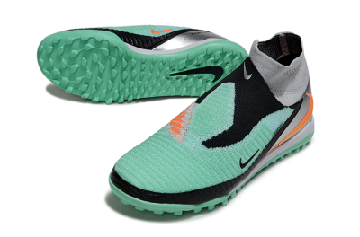 Nike Phantom 6 High Elite TF Artificial Turf Soccer Shoes - Green/Aqua Mint/Neon Orange