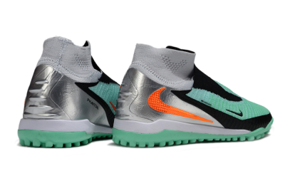 Nike Phantom 6 High Elite TF Artificial Turf Soccer Shoes - Green/Aqua Mint/Neon Orange