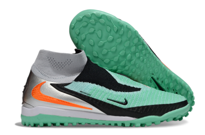 Nike Phantom 6 High Elite TF Artificial Turf Soccer Shoes - Green/Aqua Mint/Neon Orange