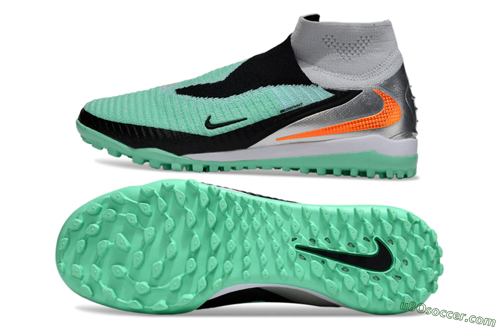 Nike Phantom 6 High Elite TF Artificial Turf Soccer Shoes - Green/Aqua Mint/Neon Orange 0