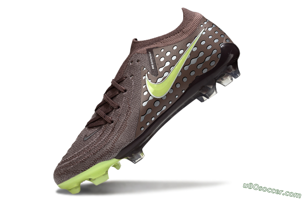 Nike Phantom GX 2 Elite FG Firm Ground Soccer Cleats - Brown/Lime Green/Charcoal Gray 5