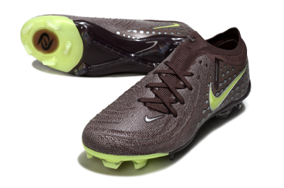 Nike Phantom GX 2 Elite FG Firm Ground Soccer Cleats - Brown/Lime Green/Charcoal Gray