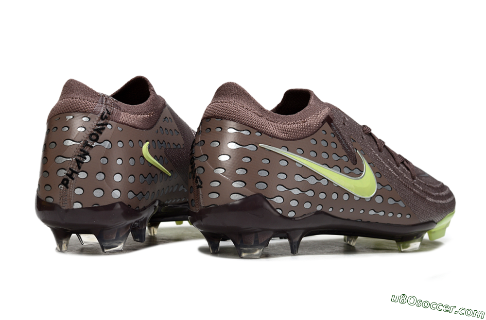 Nike Phantom GX 2 Elite FG Firm Ground Soccer Cleats - Brown/Lime Green/Charcoal Gray 6