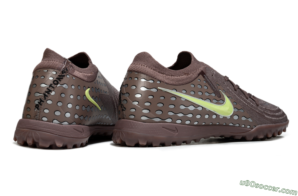 Nike Phantom GX 2 Elite TF Artificial Turf Soccer Shoes - Brown/Olive Green/Gray 6