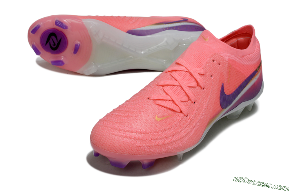 Nike Phantom GX 2 Elite FG Firm Ground Soccer Cleats - Pink/Vibrant Pink/Deep Violet 3