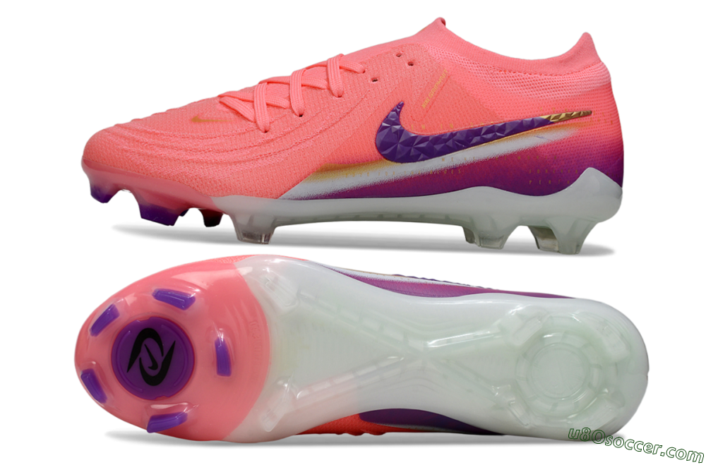 Nike Phantom GX 2 Elite FG Firm Ground Soccer Cleats - Pink/Vibrant Pink/Deep Violet 0