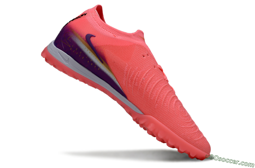 Nike Phantom GX 2 Elite TF Artificial Turf Soccer Shoes - Pink/Vivid Coral/Deep Purple 4