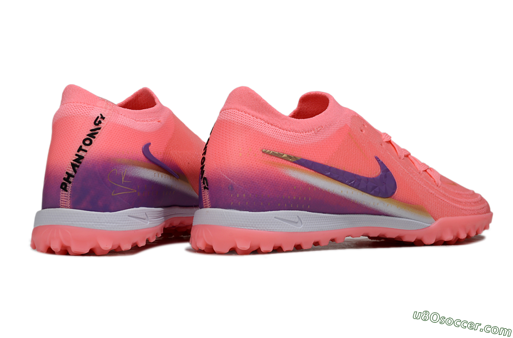 Nike Phantom GX 2 Elite TF Artificial Turf Soccer Shoes - Pink/Vivid Coral/Deep Purple 6