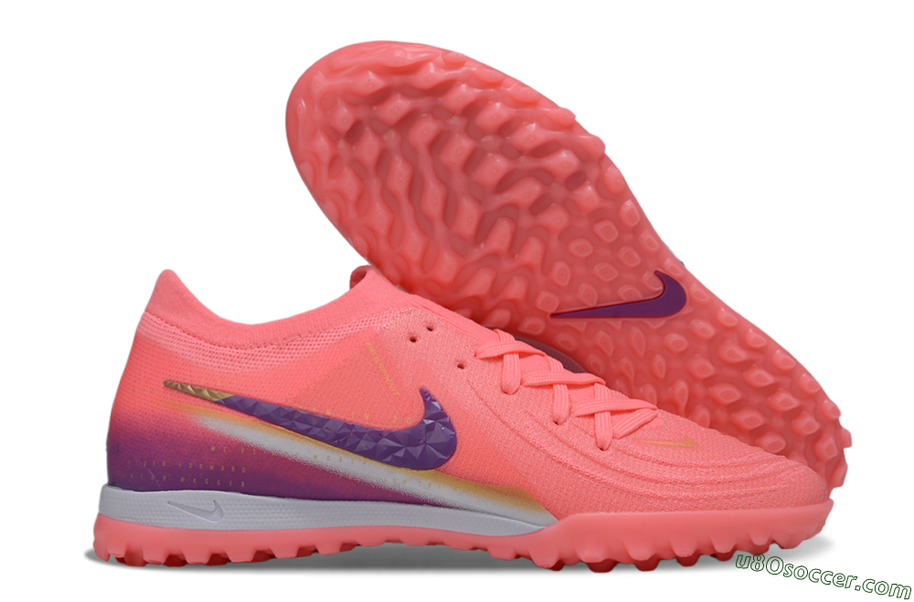 Nike Phantom GX 2 Elite TF Artificial Turf Soccer Shoes - Pink/Vivid Coral/Deep Purple 1