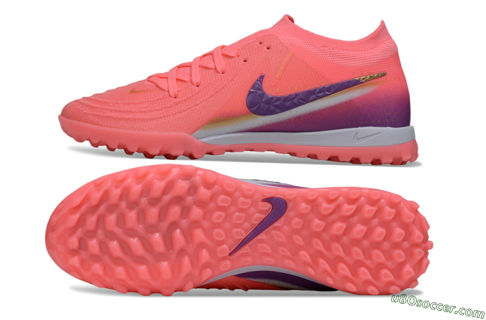 Nike Phantom GX 2 Elite TF Artificial Turf Soccer Shoes - Pink/Vivid Coral/Deep Purple 0