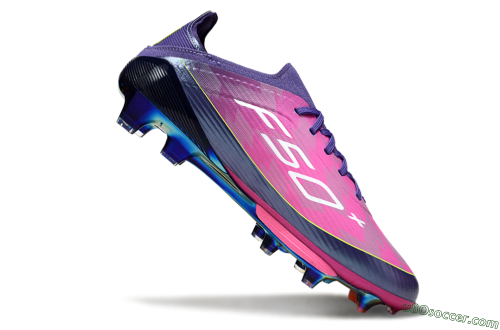 Adidas F50 Elite Lightstrike Pro FG Firm Ground Soccer Cleats - Pink/Neon Yellow/Deep Purple 5