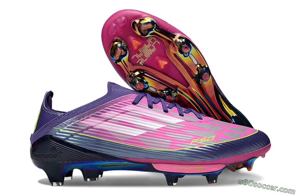 Adidas F50 Elite Lightstrike Pro FG Firm Ground Soccer Cleats - Pink/Neon Yellow/Deep Purple 1