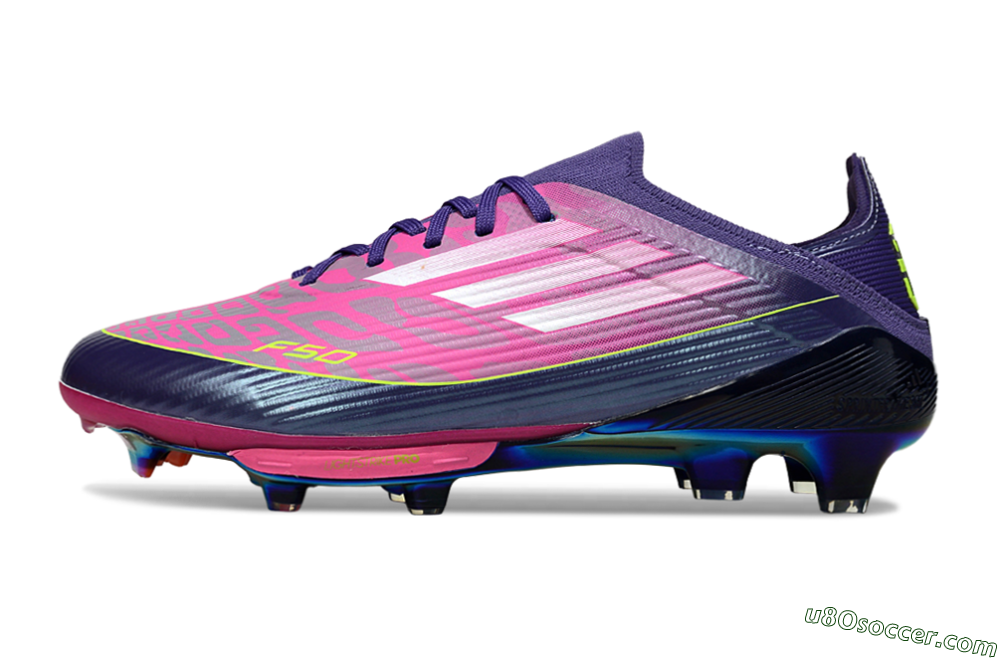 Adidas F50 Elite Lightstrike Pro FG Firm Ground Soccer Cleats - Pink/Neon Yellow/Deep Purple 2