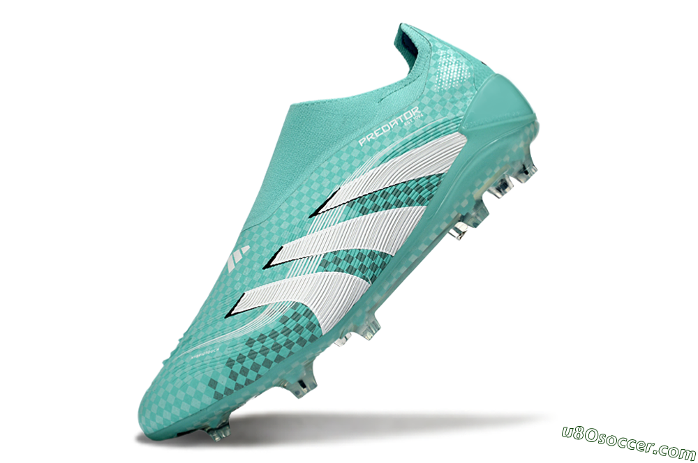 Adidas Predator 25 Elite Laceless FG Firm Ground Soccer Cleats - Aqua/Mint Green/White 5