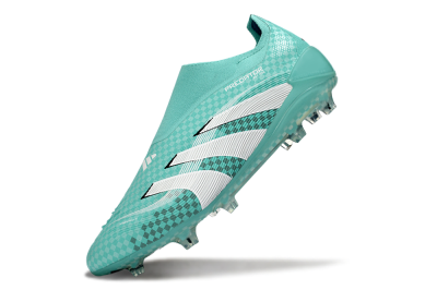 Adidas Predator 25 Elite Laceless FG Firm Ground Soccer Cleats - Aqua/Mint Green/White