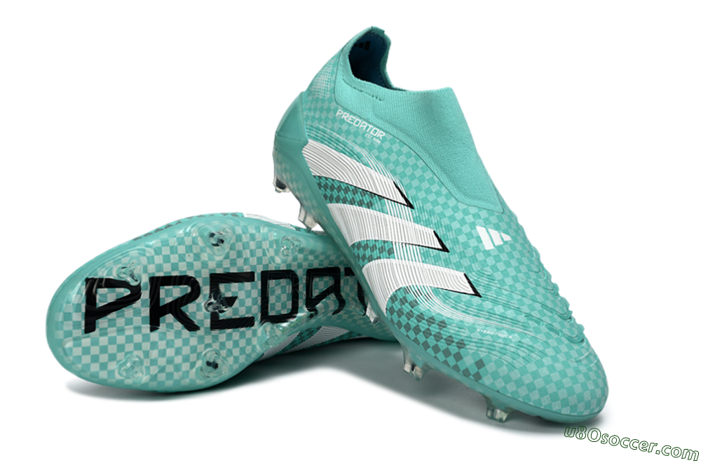 Adidas Predator 25 Elite Laceless FG Firm Ground Soccer Cleats - Aqua/Mint Green/White 3