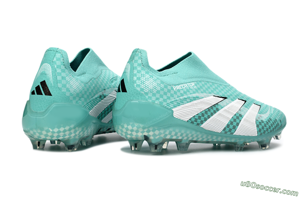 Adidas Predator 25 Elite Laceless FG Firm Ground Soccer Cleats - Aqua/Mint Green/White 6