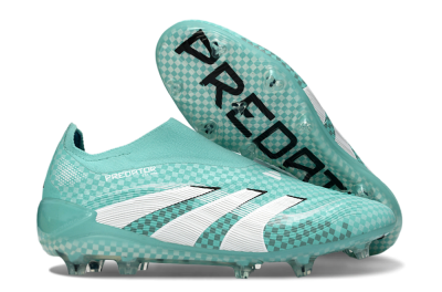 Adidas Predator 25 Elite Laceless FG Firm Ground Soccer Cleats - Aqua/Mint Green/White