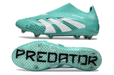 Adidas Predator 25 Elite Laceless FG Firm Ground Soccer Cleats - Aqua/Mint Green/White