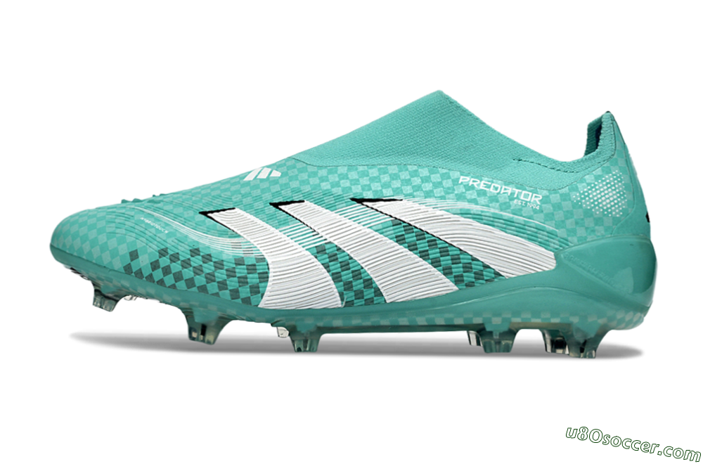 Adidas Predator 25 Elite Laceless FG Firm Ground Soccer Cleats - Aqua/Mint Green/White 2