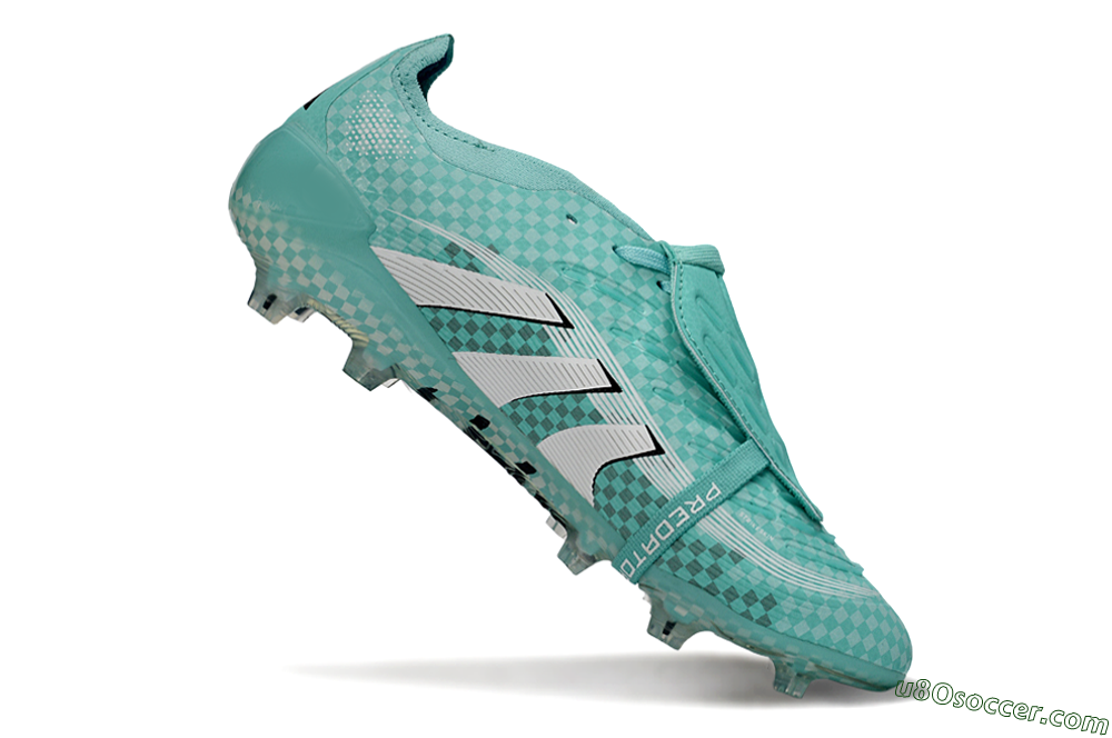 Adidas Predator 25 Elite Fold-Over Tongue FG Firm Ground Soccer Cleats - Aqua/Turquoise Blue/White 4