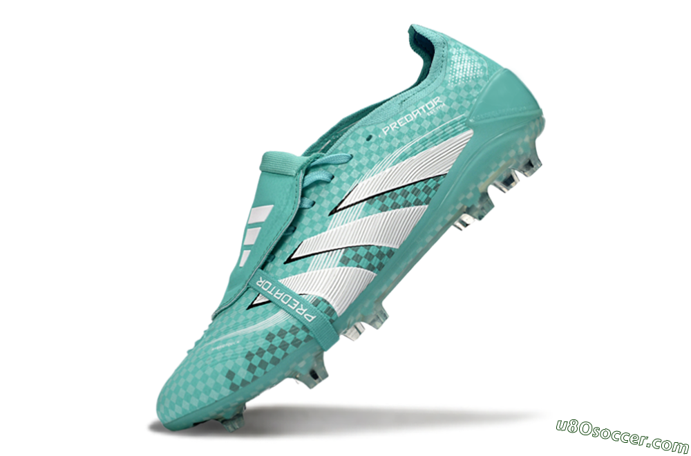 Adidas Predator 25 Elite Fold-Over Tongue FG Firm Ground Soccer Cleats - Aqua/Turquoise Blue/White 5