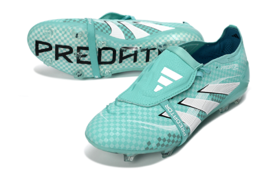 Adidas Predator 25 Elite Fold-Over Tongue FG Firm Ground Soccer Cleats - Aqua/Turquoise Blue/White