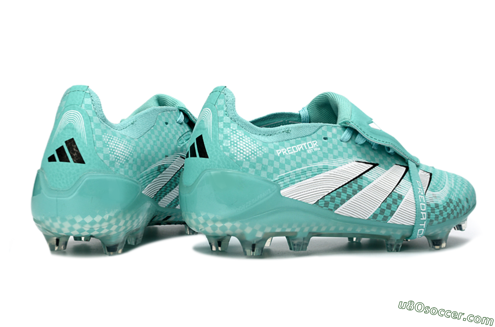 Adidas Predator 25 Elite Fold-Over Tongue FG Firm Ground Soccer Cleats - Aqua/Turquoise Blue/White 6