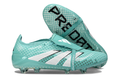 Adidas Predator 25 Elite Fold-Over Tongue FG Firm Ground Soccer Cleats - Aqua/Turquoise Blue/White