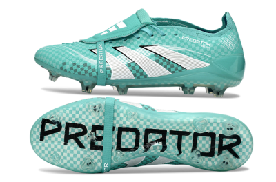 Adidas Predator 25 Elite Fold-Over Tongue FG Firm Ground Soccer Cleats - Aqua/Turquoise Blue/White