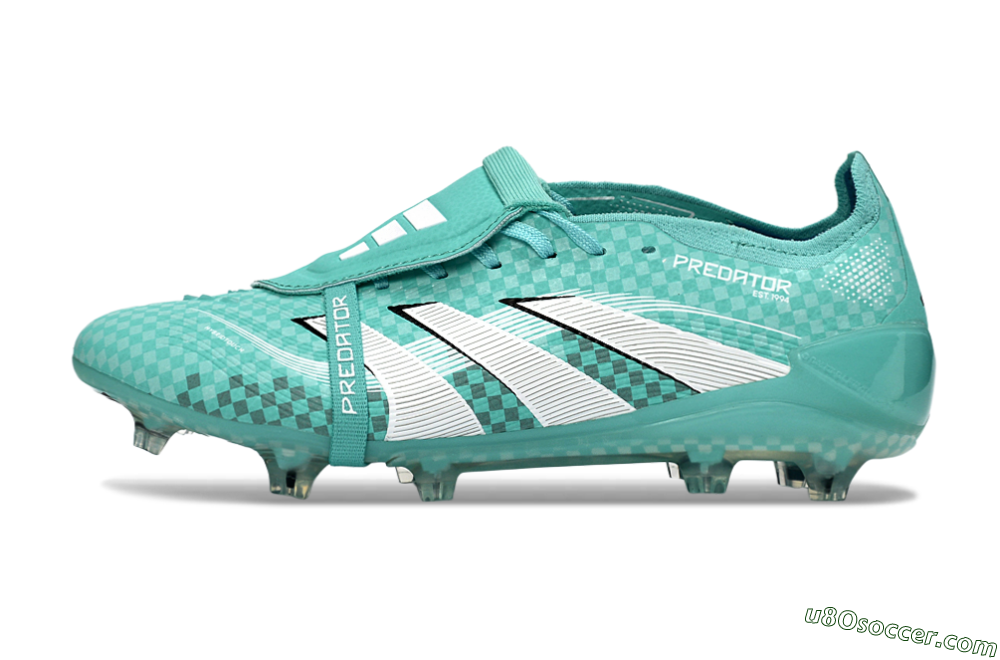 Adidas Predator 25 Elite Fold-Over Tongue FG Firm Ground Soccer Cleats - Aqua/Turquoise Blue/White 2