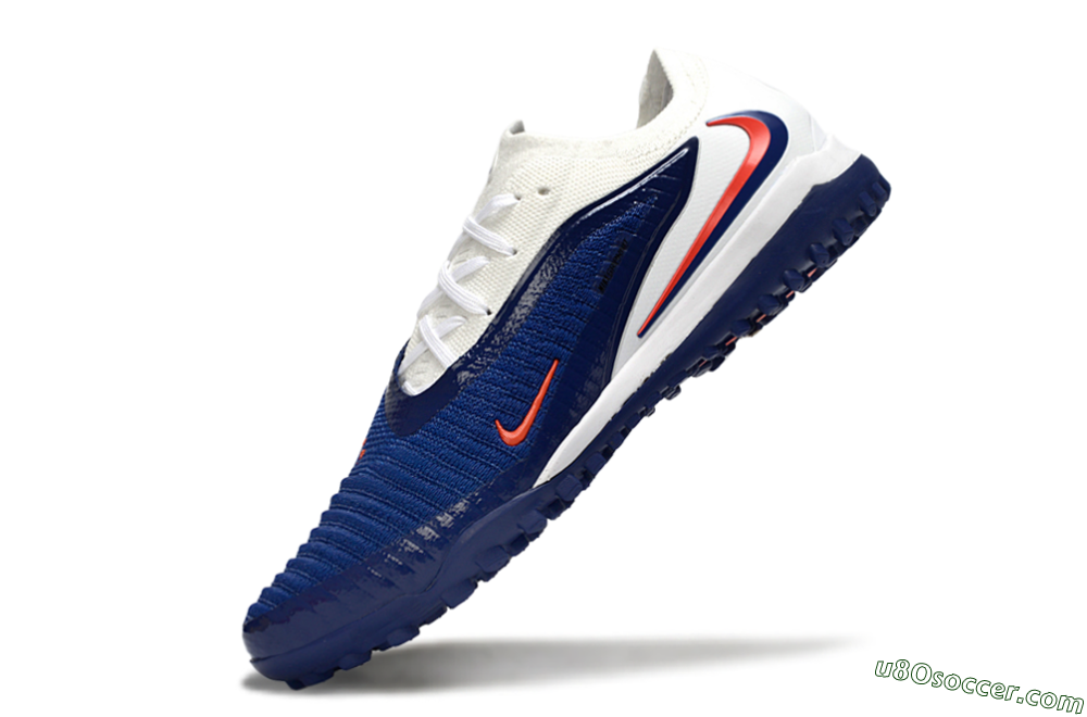 Nike Phantom 6 Low Elite TF Artificial Turf Soccer Shoes - Blue/Electric Orange/White 5