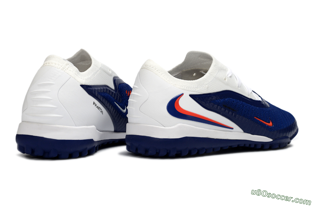 Nike Phantom 6 Low Elite TF Artificial Turf Soccer Shoes - Blue/Electric Orange/White 6
