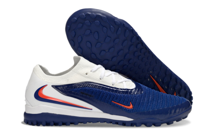 Nike Phantom 6 Low Elite TF Artificial Turf Soccer Shoes - Blue/Electric Orange/White