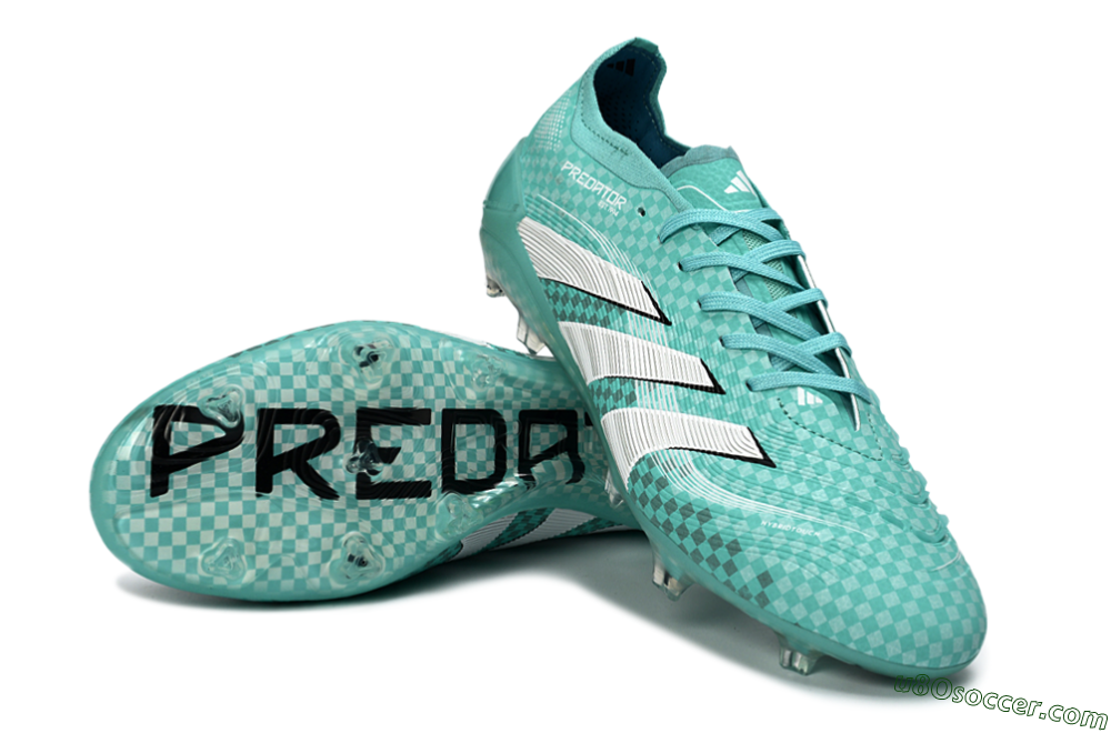 Adidas Predator 25 Elite FG Firm Ground Soccer Cleats - Aqua/Mint Green/White 3