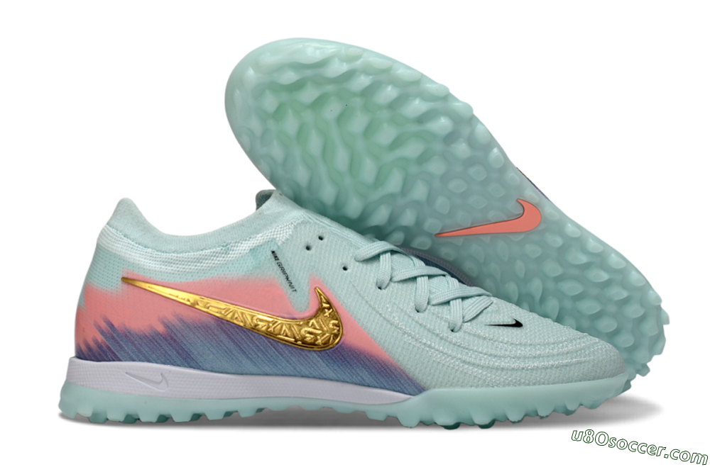 Nike Phantom GX 2 Elite TF Artificial Turf Soccer Shoes - Aqua/Peach Burst/Deep Blue 1