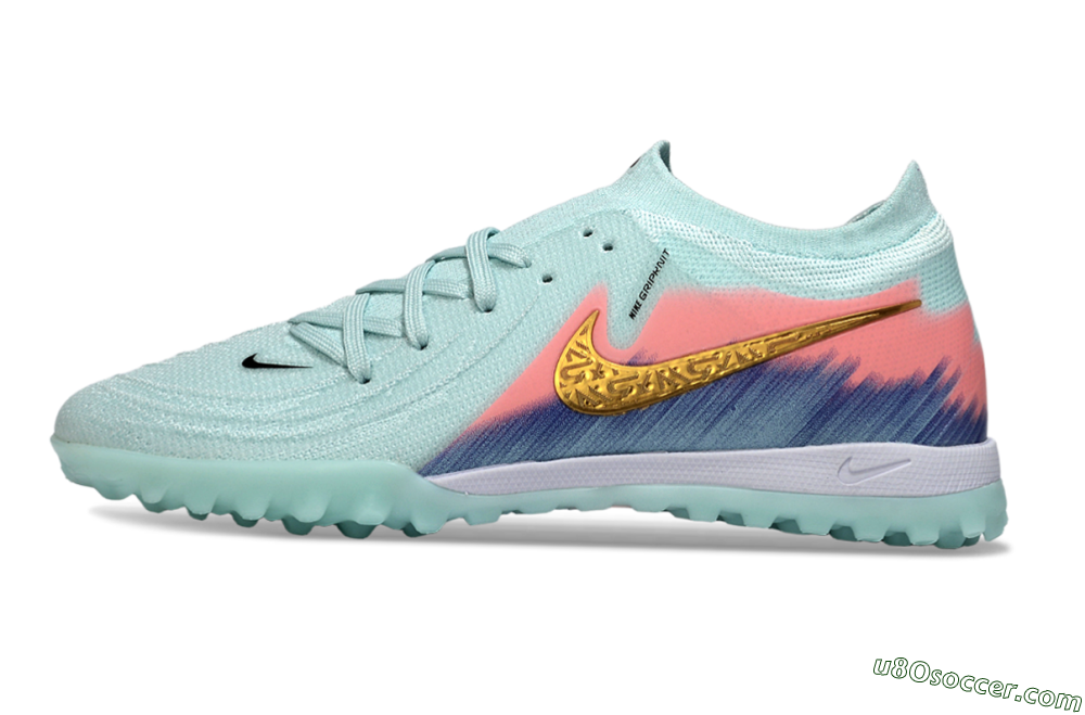 Nike Phantom GX 2 Elite TF Artificial Turf Soccer Shoes - Aqua/Peach Burst/Deep Blue 2