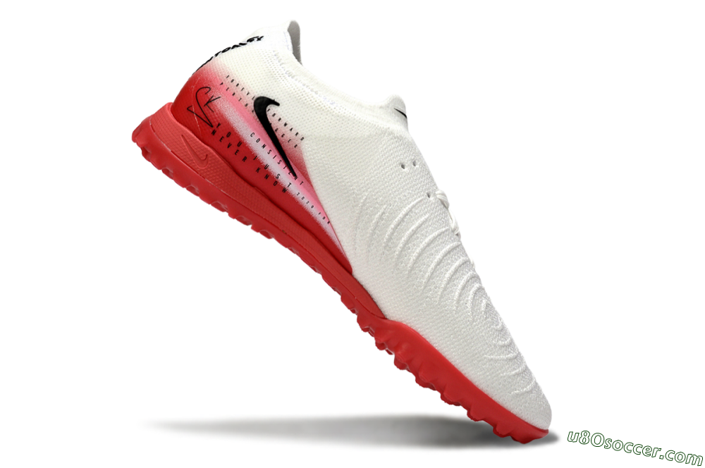 Nike Phantom GX 2 Elite TF Artificial Turf Soccer Shoes - White/Crimson Red/Black 4