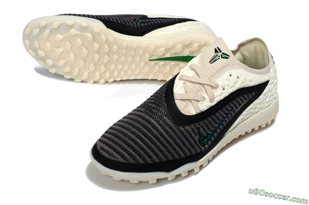 Nike Phantom 6 Low Elite TF Artificial Turf Soccer Shoes - Black/Electric Green/Neutral Beige 3
