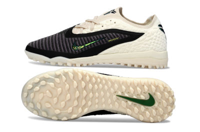 Nike Phantom 6 Low Elite TF Artificial Turf Soccer Shoes - Black/Electric Green/Neutral Beige