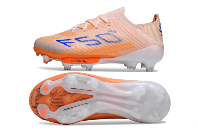 Adidas F50 Elite Lightstrike Pro FG Firm Ground Soccer Cleats - Peach/Coral Burst/Deep Sky Blue