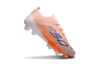 Adidas F50 Elite Lightstrike Pro FG Firm Ground Soccer Cleats - Peach/Coral Burst/Deep Sky Blue