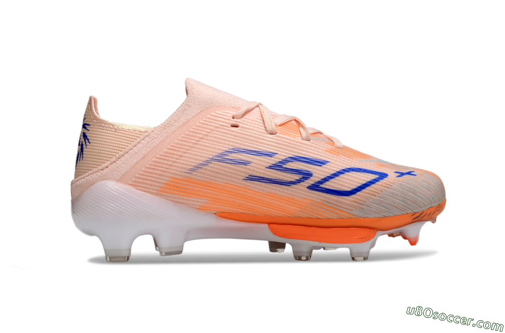 Adidas F50 Elite Lightstrike Pro FG Firm Ground Soccer Cleats - Peach/Coral Burst/Deep Sky Blue 6
