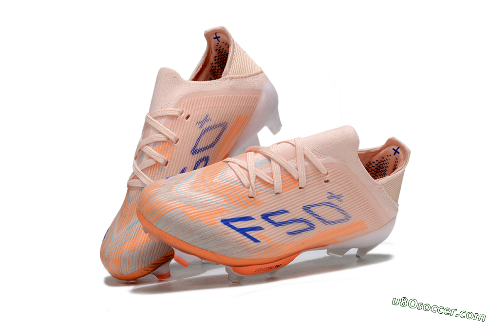 Adidas F50 Elite Lightstrike Pro FG Firm Ground Soccer Cleats - Peach/Coral Burst/Deep Sky Blue 2