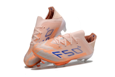 Adidas F50 Elite Lightstrike Pro FG Firm Ground Soccer Cleats - Peach/Coral Burst/Deep Sky Blue